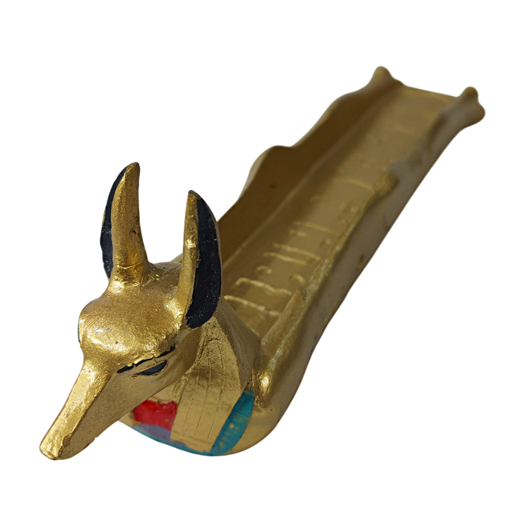 Porta Incienso Anubis Dorado, 21cm