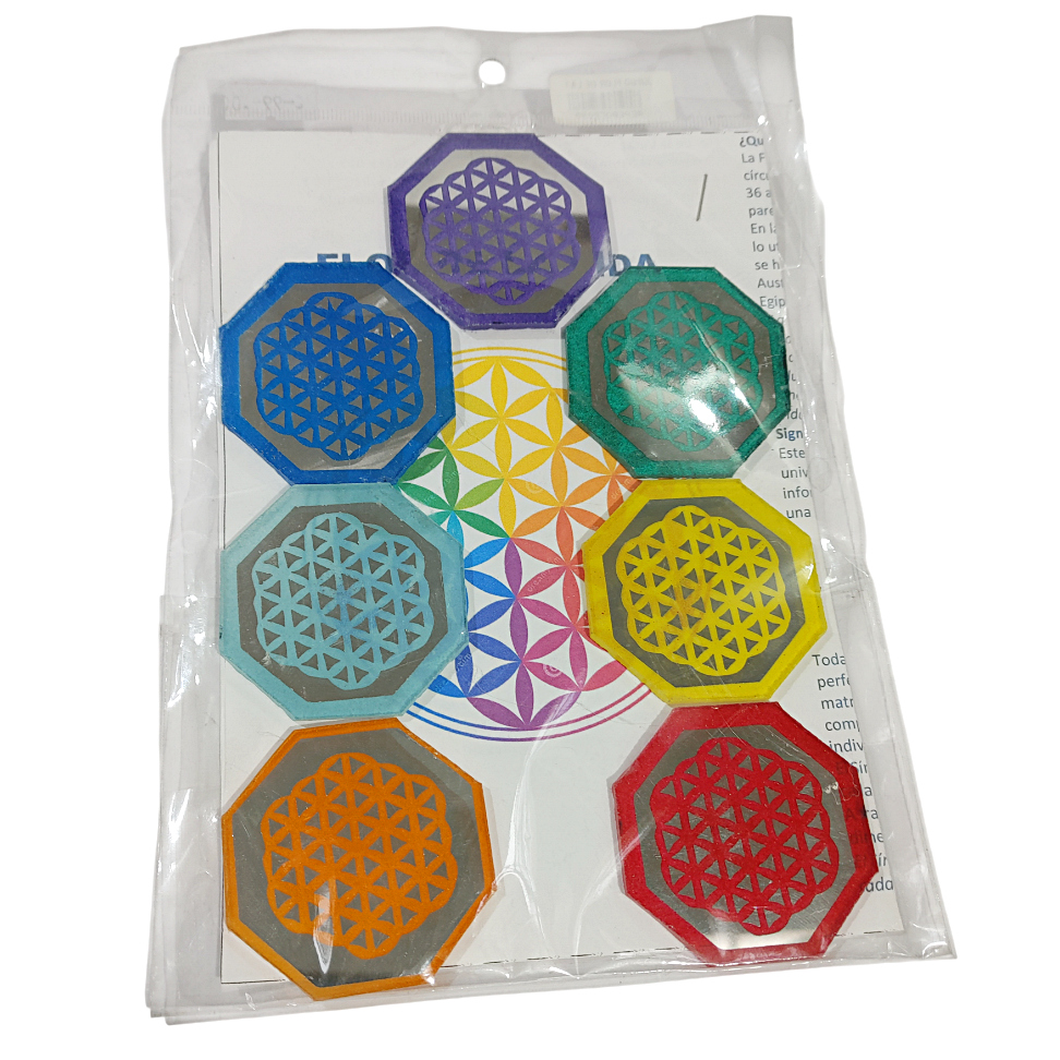 Set de 7 Espejos Octagonales 7 Chakras – Grabados