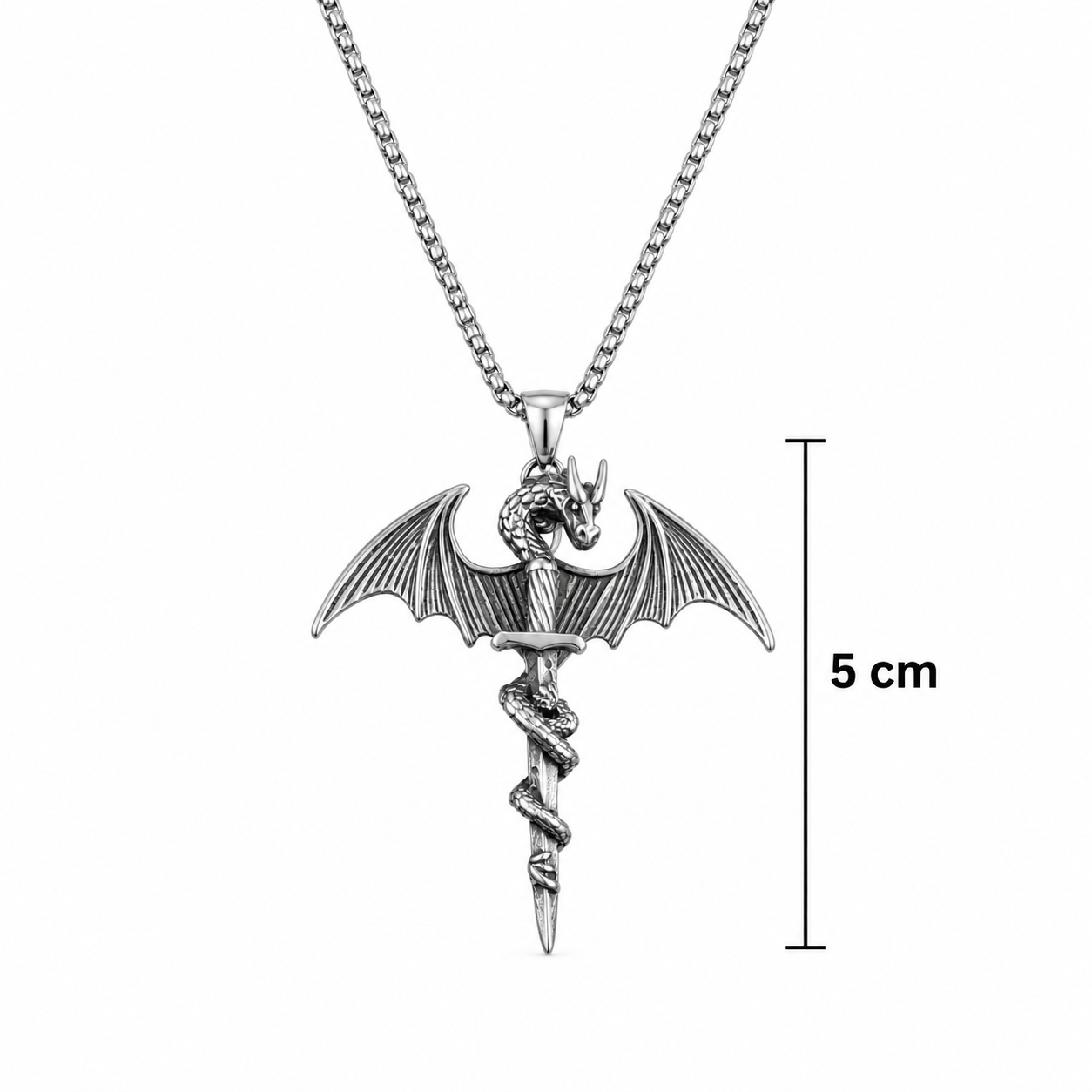 Collar Talismán Caduceo Medieval – Protección, Poder y Sabiduría | Acero Inox Premium