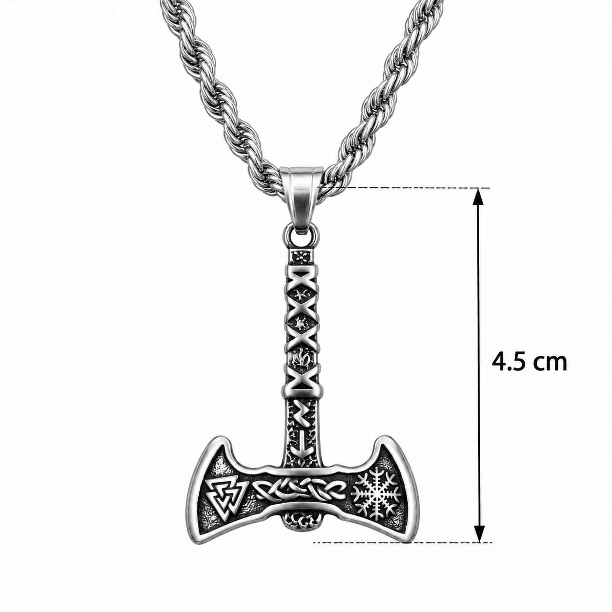 Collar Talismán War Mjölnir – Fuerza, Protección y Victoria | Acero Inox Premium