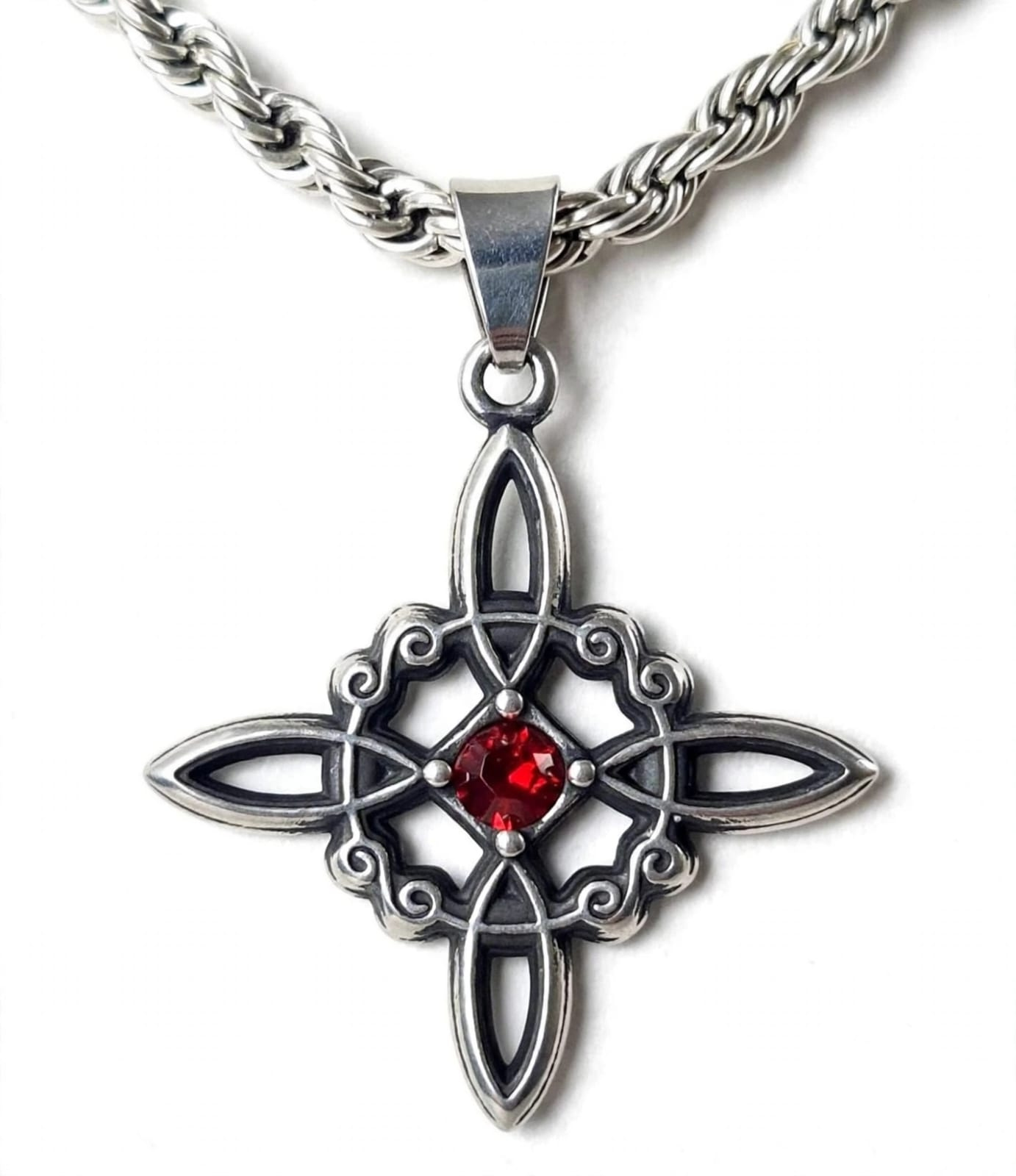 Collar Talismán Nudo de Bruja – Protección, Suerte y Poder Personal | Acero Inox Premium