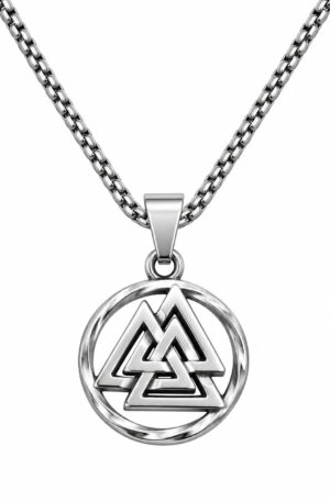 Collar Talismán Valknut de Odín – Protección, Valor y Victoria | Acero Inox Premium