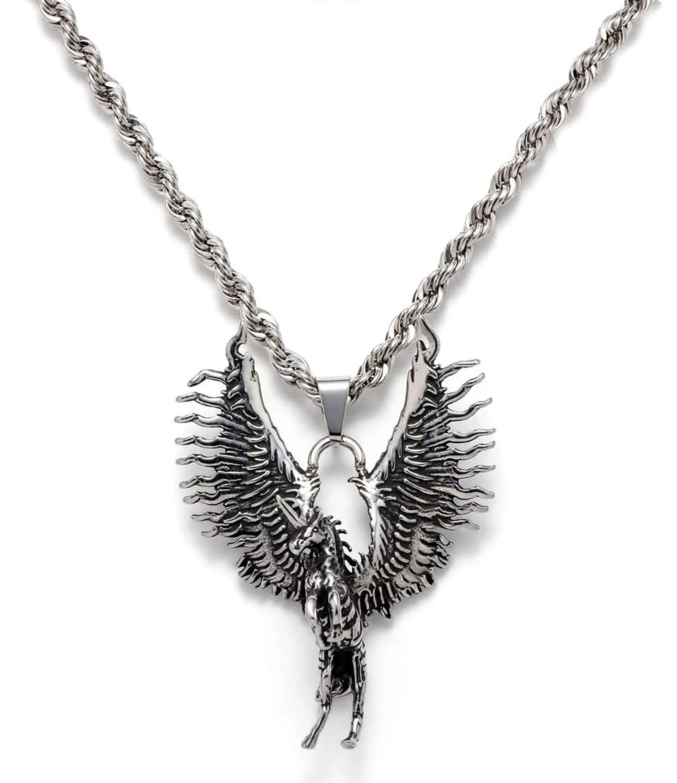 Collar Talismán Pegaso – Fortuna, Protección y Éxito | Acero Inox Premium