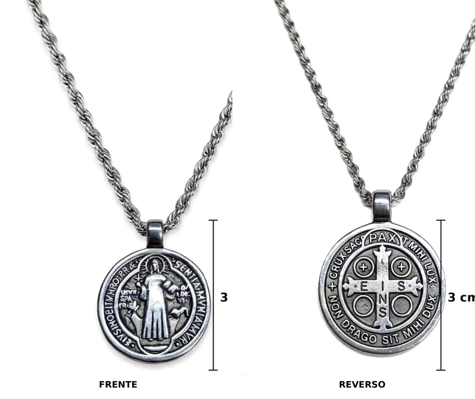 Collar Talismán de San Benito – Protección, Resguardo y Fortaleza | Acero Inox Premium