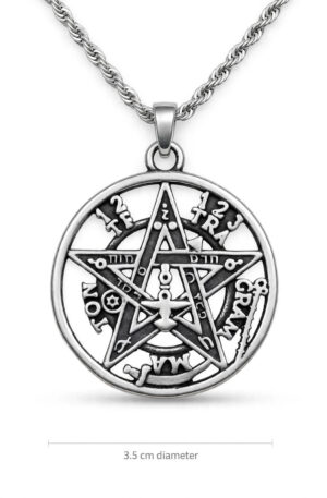 Collar Talismán Tetragrámaton – Poder, Protección y Victoria | Acero Inox Premium