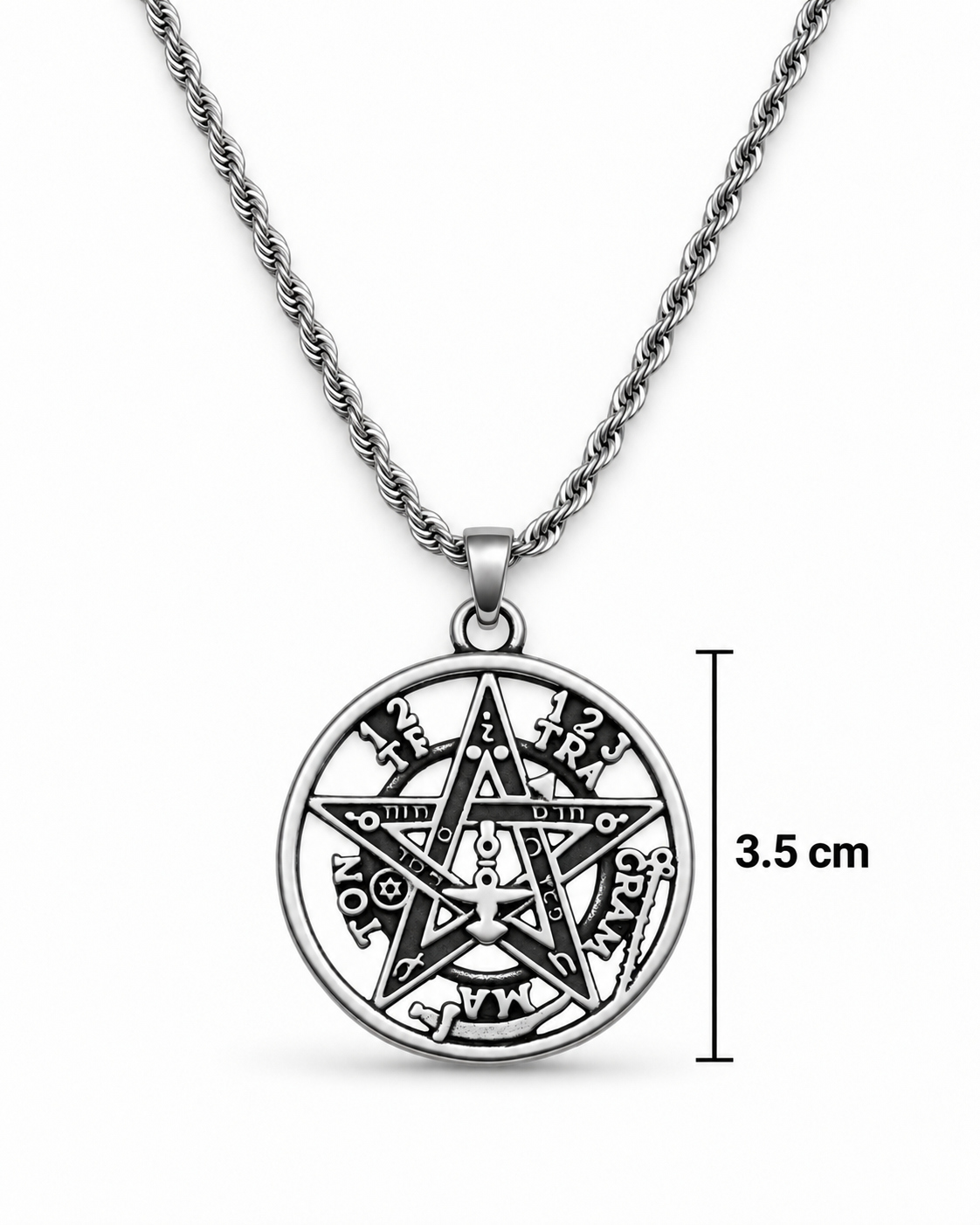 Collar Talismán Tetragrámaton – Poder, Protección y Victoria | Acero Inox Premium