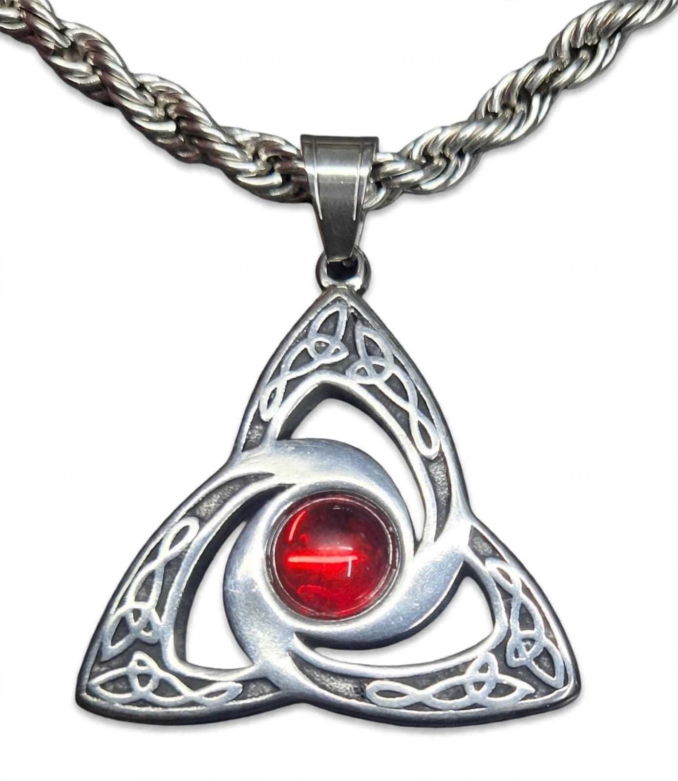Collar Talismán Triqueta Celta – Protección, Fortuna y Equilibrio | Acero Inox Premium