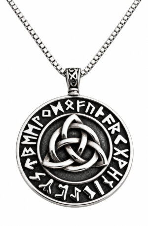Collar Talismán Triqueta Rúnica – Protección, Fortuna y Prosperidad | Acero Inox Premium