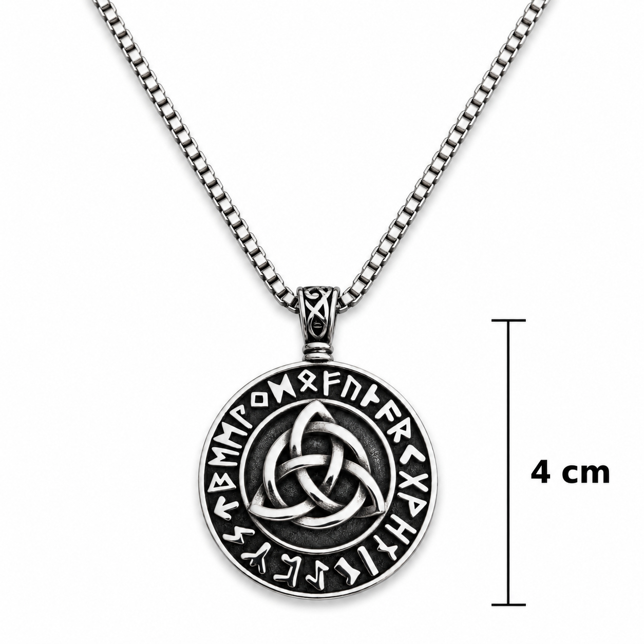 Collar Talismán Triqueta Rúnica – Protección, Fortuna y Prosperidad | Acero Inox Premium