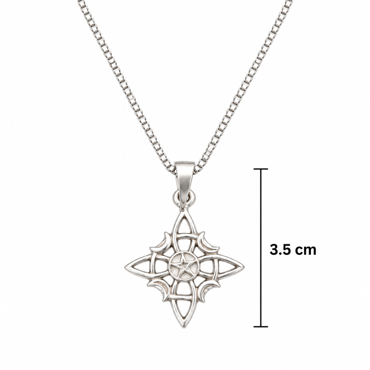 Talismán Nudo de Bruja Lunar – Protección, Intuición y Buena Fortuna | Acero Inoxidable